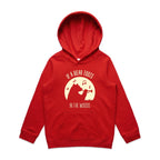 If A Bear Toots In The Woods, Trumpet Player - Kids Hoodie Red Kids Hoodie Printed In Australia