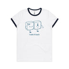 Ctr Z, I Take It Back, Computer Keyboard - Women's Ringer Tee White Navy Womens Ringer T-shirt Printed In Australia Tech