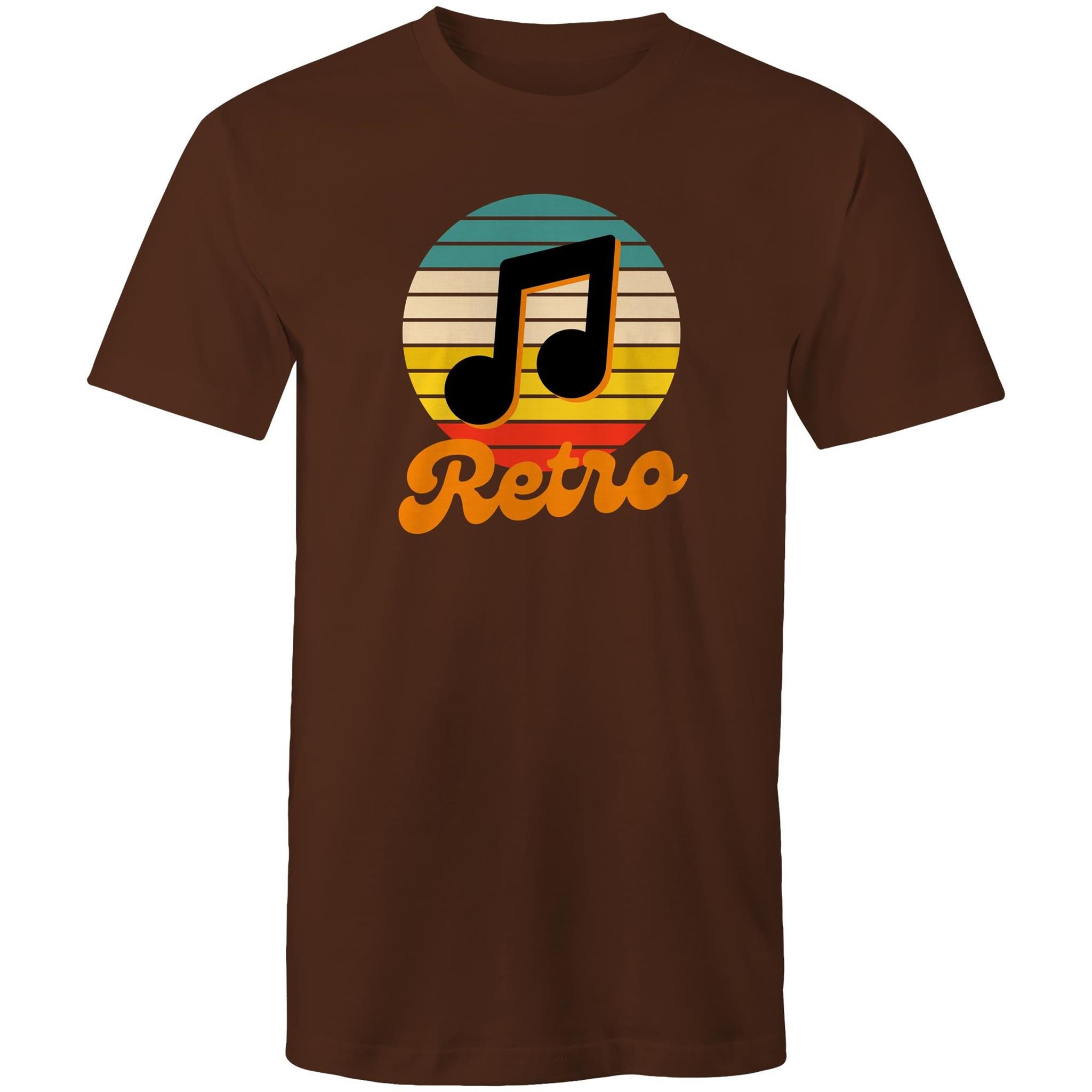 Retro Music - Mens T-Shirt Dark Chocolate Mens T-shirt Music Printed In Australia Retro
