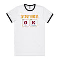 Everything Is OK, Periodic Table - Staple Ringer Tee White Black Ringer T-Shirt Printed In Australia Science