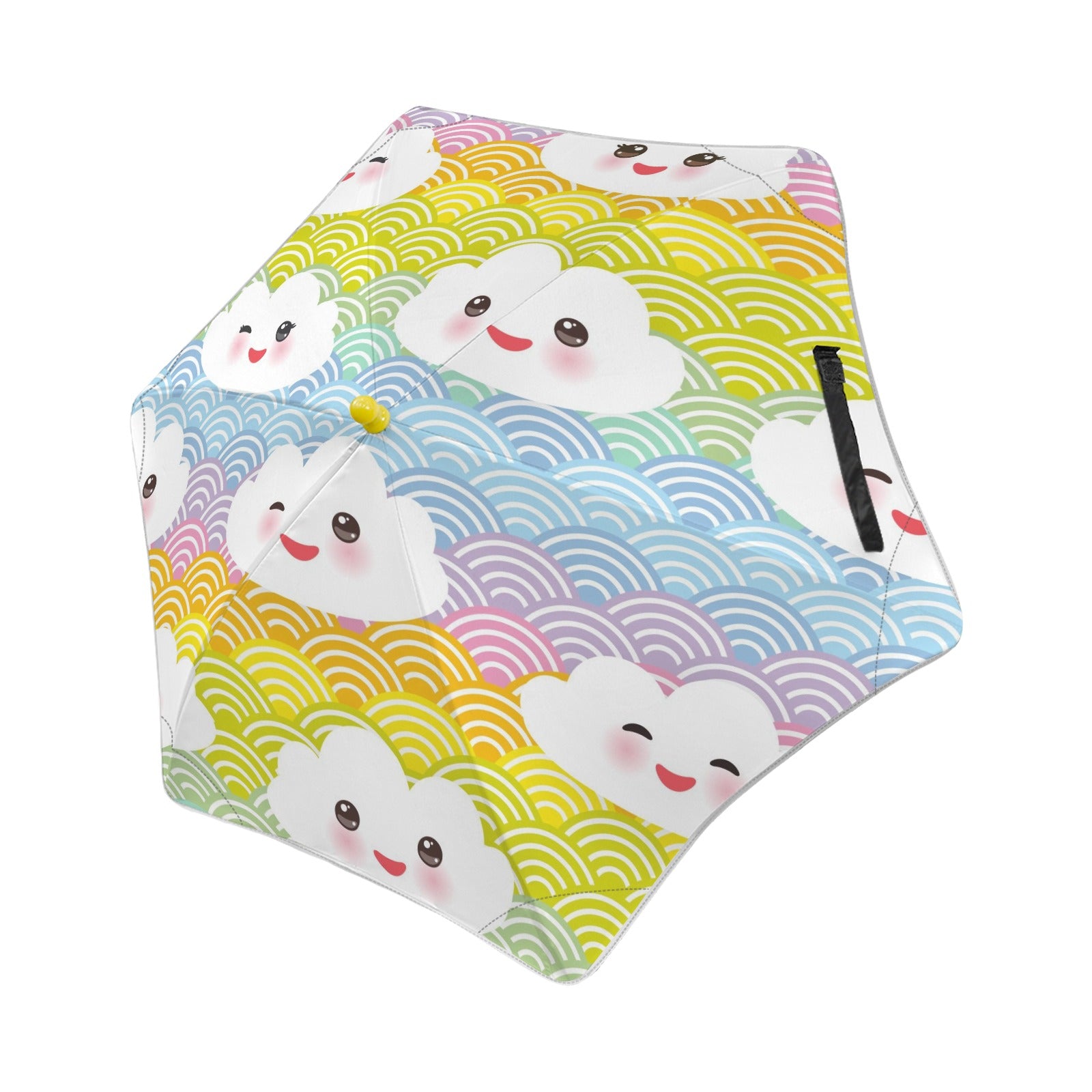 Cloud Rainbows Kids Safe Round Corner Umbrella One Size Kids Safe Round Corner Umbrella Printed Offshore