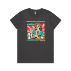 Retro Coffee Woman Women's AS Colour T-shirt Charcoal Womens T-shirt Coffee Printed In Australia Retro