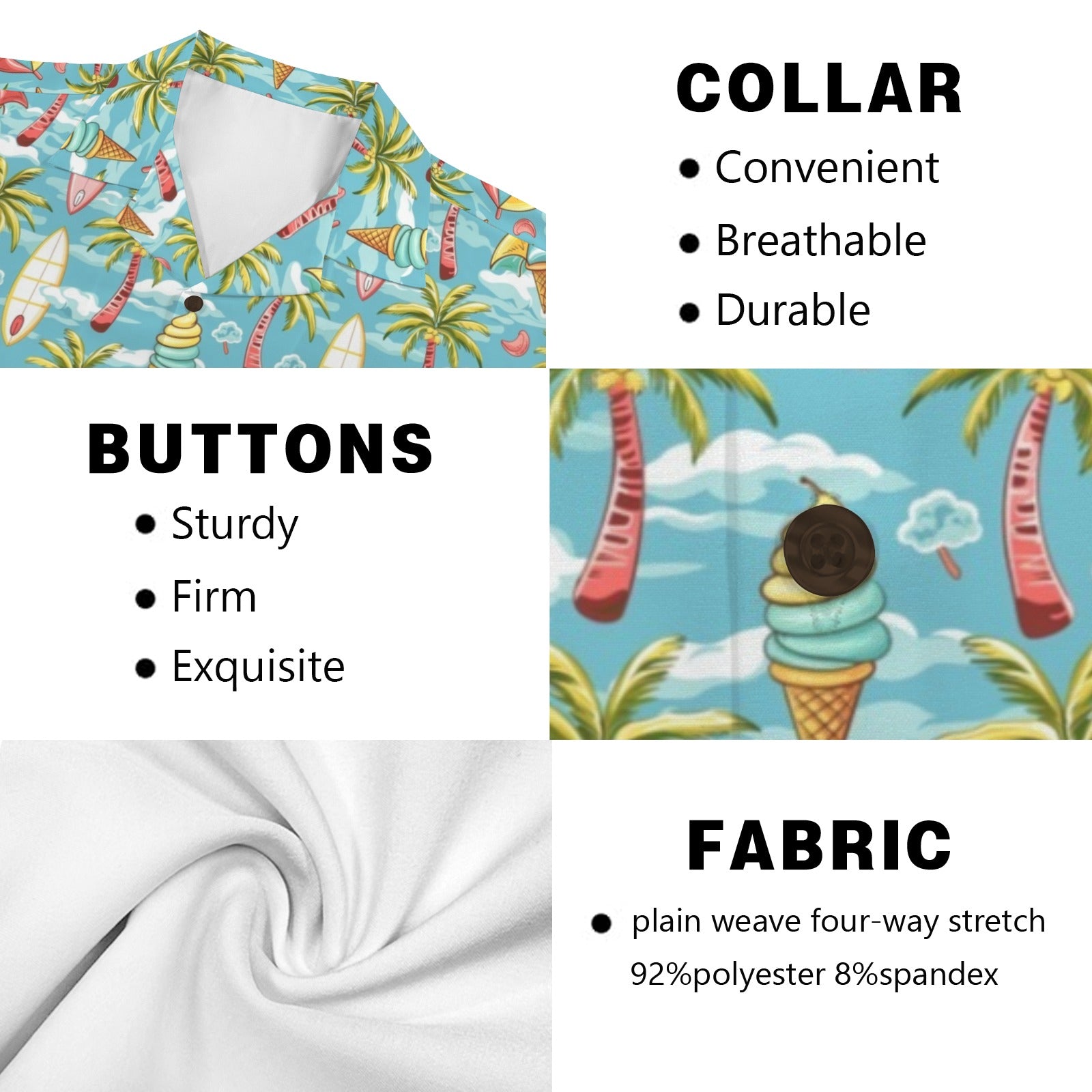 Summer Surf - Men's Short Sleeve Hawaiian Shirt Men's Hawaiian Shirt (New) Printed Offshore Surf