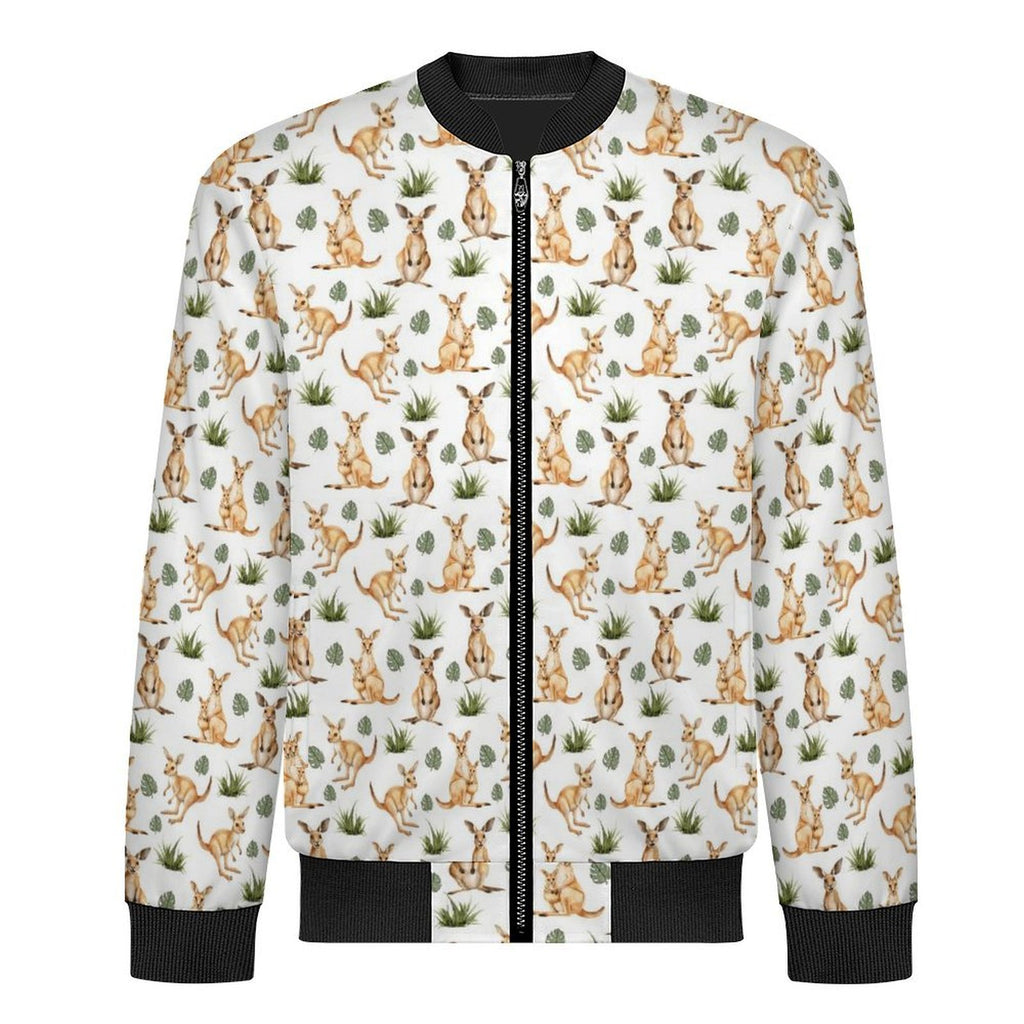 Kangaroos Men's Casual Zip‑Up Bomber Jacket