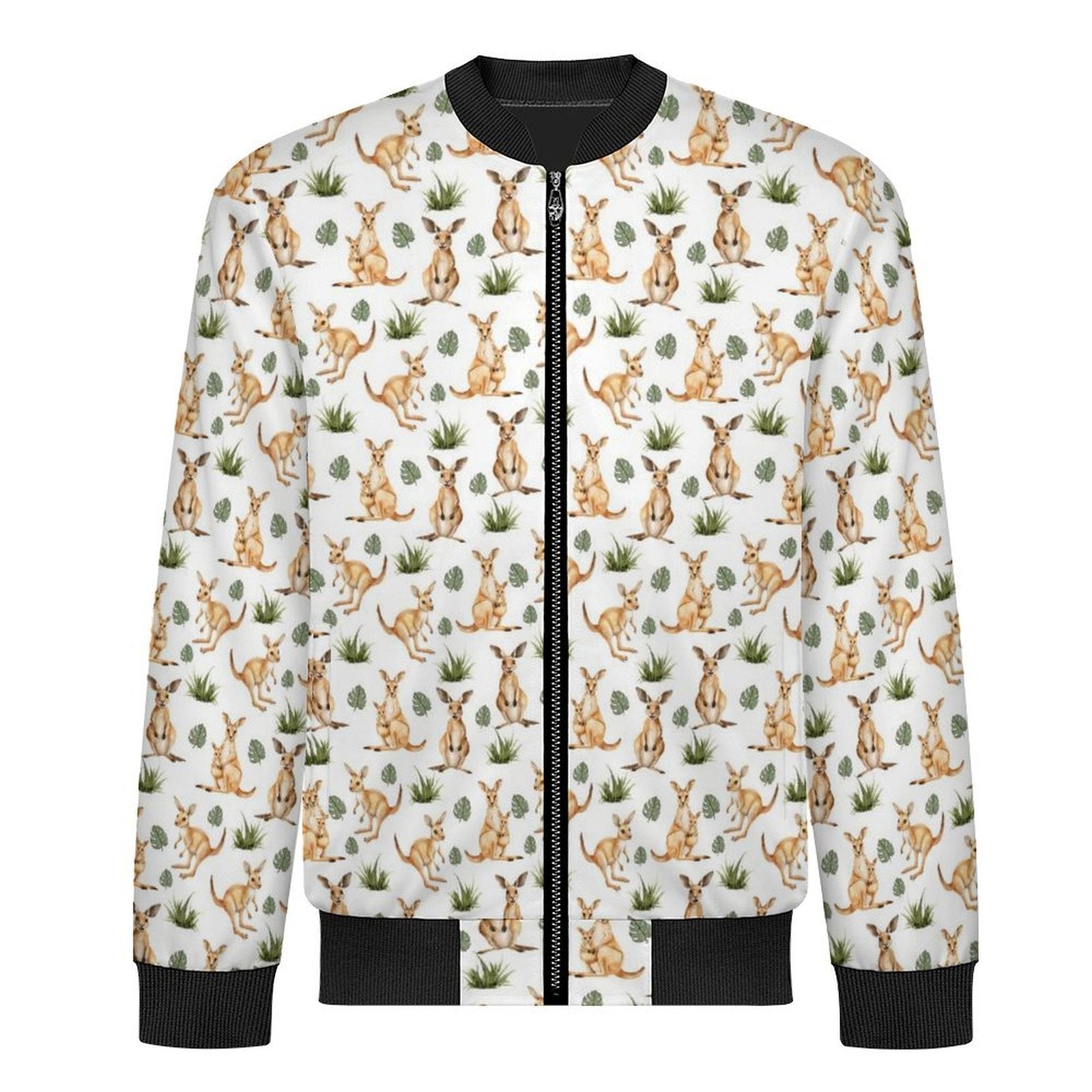 Kangaroos Men's Casual Zip‑Up Bomber Jacket