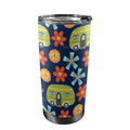 Hippie Caravan 20oz Mobile Tumbler with Lid (Black Lock) One Size 20oz Travel Mug Printed Offshore Retro