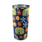 Hippy Caravan - 20oz Mobile Tumbler with Lid (Black Lock) One Size 20oz Travel Mug Printed Offshore Retro