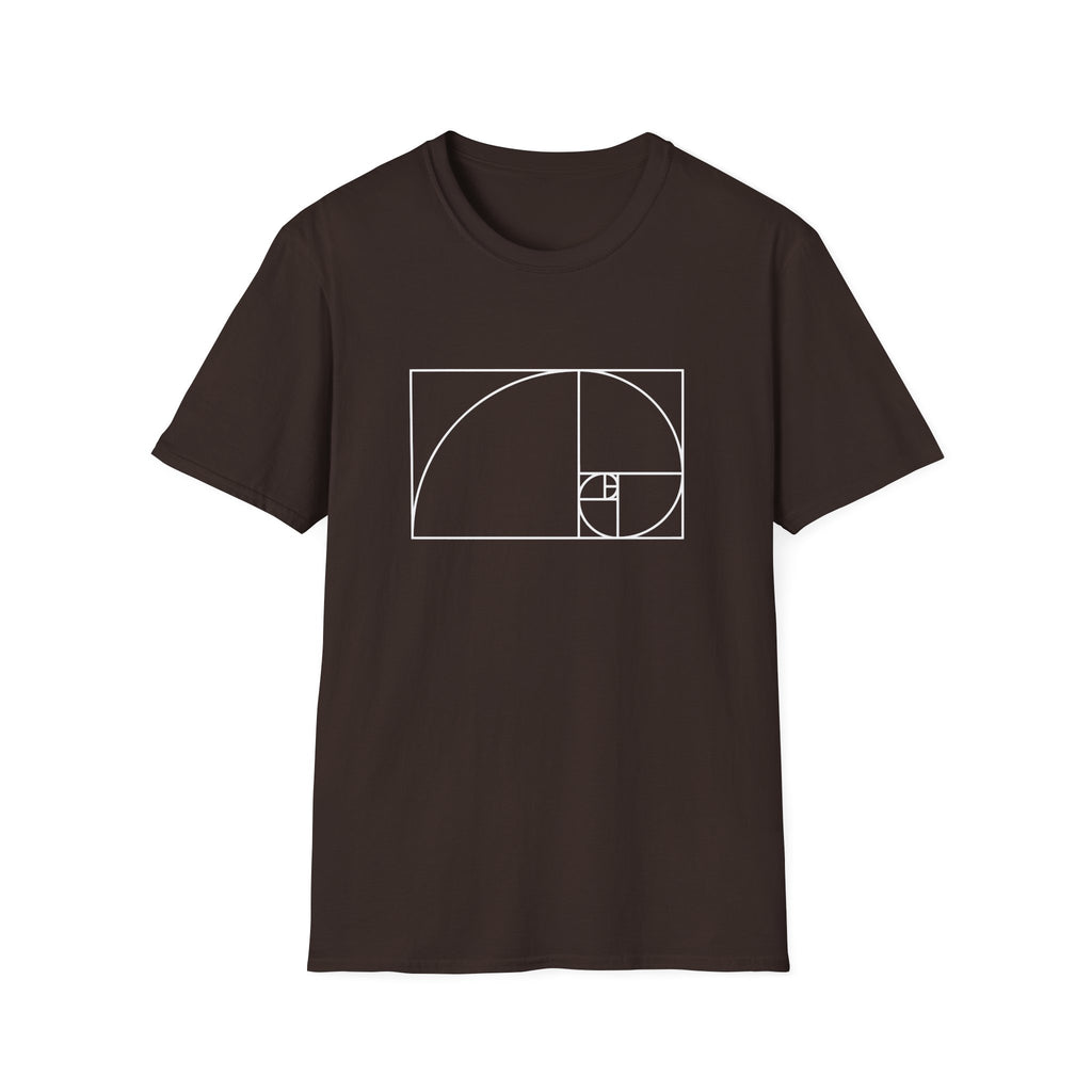 Fibonacci Unisex Softstyle T-Shirt Dark Chocolate T-Shirt Australian Printer Maths Science