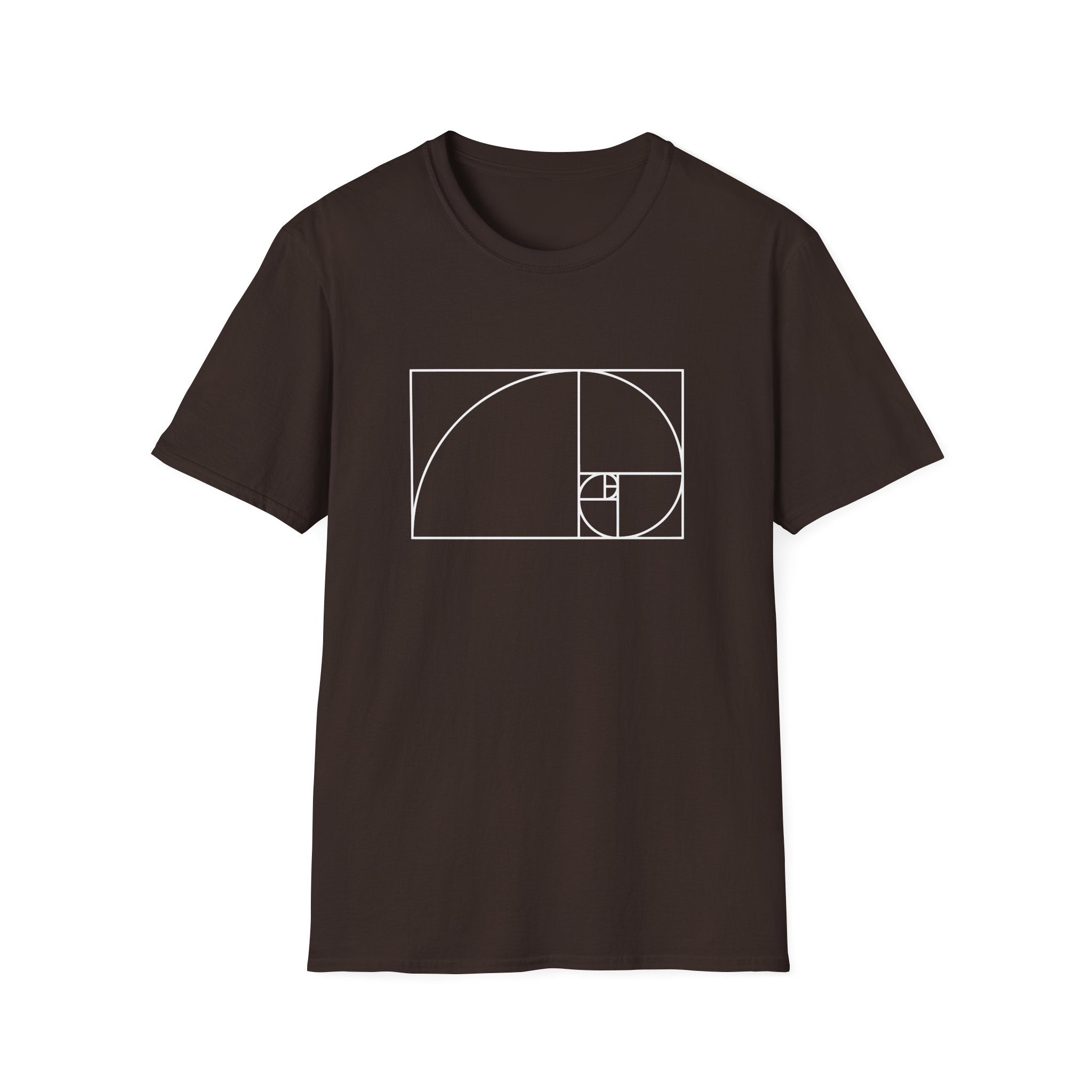 Fibonacci Unisex Softstyle T-Shirt Dark Chocolate T-Shirt Australian Printer Maths Science