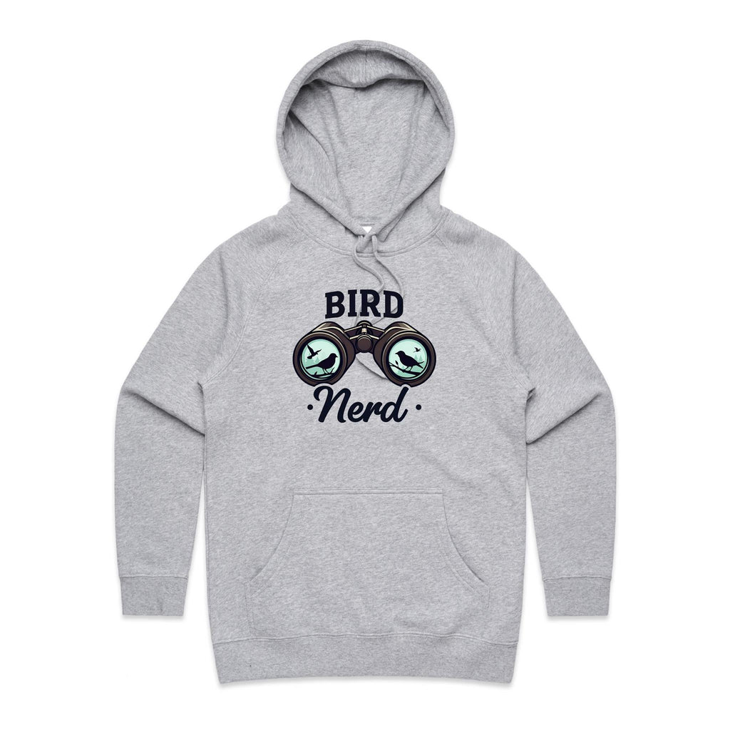 Bird Nerd - Womens Hoodie Grey Marle Womens Hoodie animal Printed In Australia