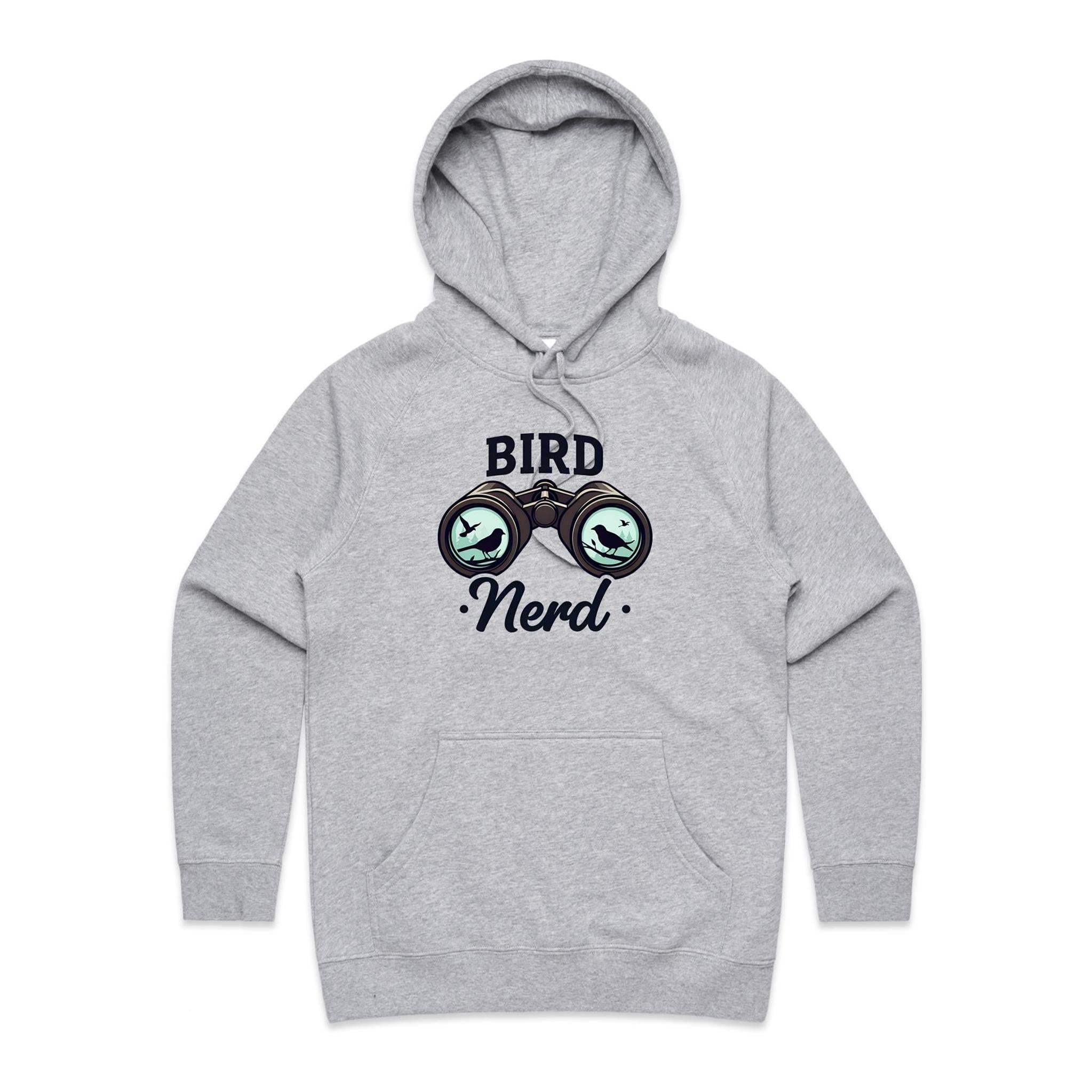 Bird Nerd - Womens Hoodie Grey Marle Womens Hoodie animal Printed In Australia