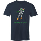 We Come In Peace, Alien - Mens T-Shirt Navy Mens T-shirt Printed In Australia Sci Fi