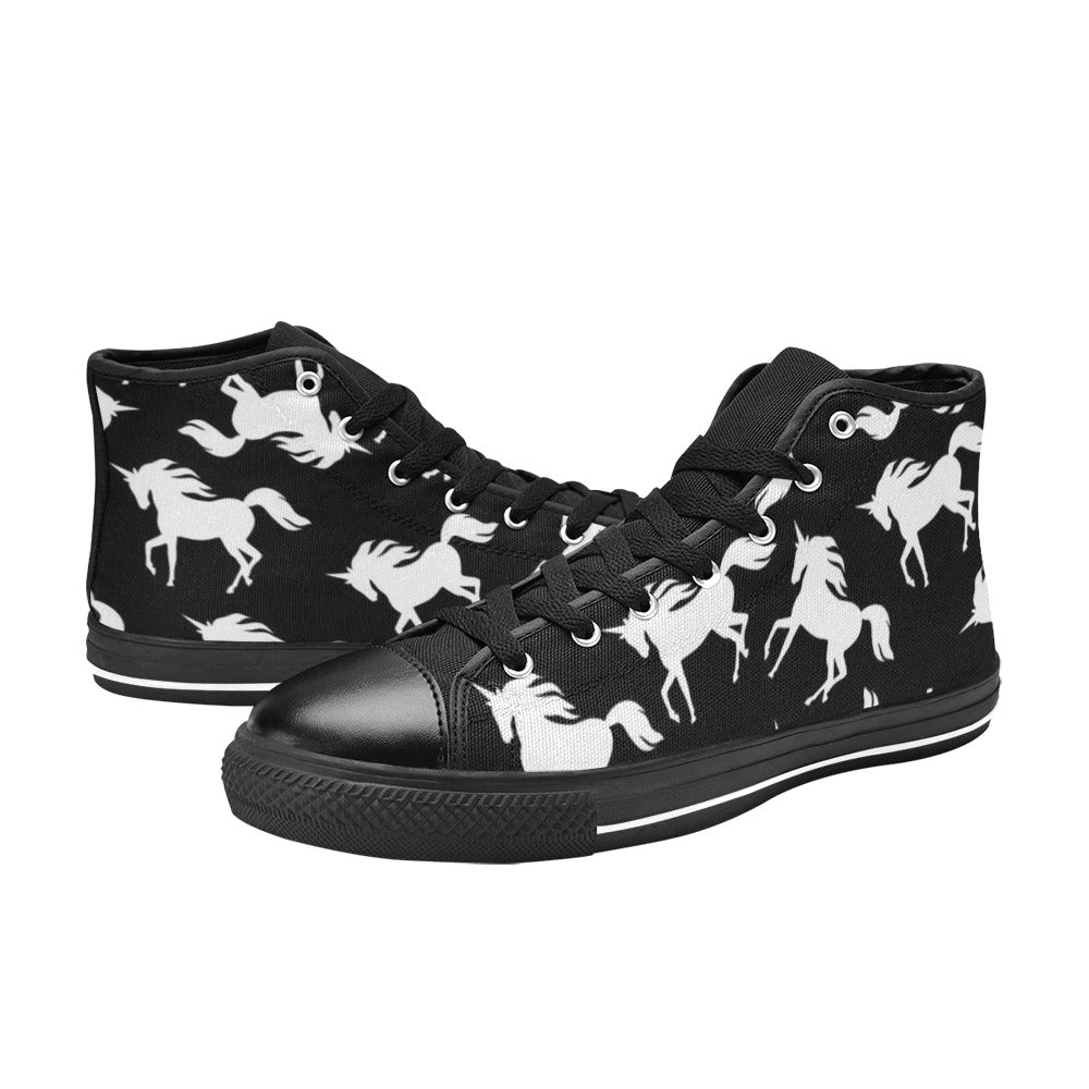 Unicorns - Kids High Top Canvas Shoes