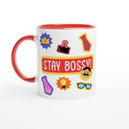 Stay Bossy, Boss Mug - White 11oz Ceramic Mug with Colour Inside Colour 11oz Mug Funny