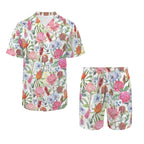 Australian Flowers Men's Hawaiian Shirt & Shorts Set Men's Hawaiian Shirt & Shorts Set Plants Printed Offshore