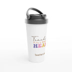 Personalise - Teaching Fills My Heart - White 15oz Stainless Steel Travel Mug Personalised Travel Mug Globally Fulfilled Teacher