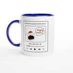 White 11oz Ceramic Mug with Colour Inside Ceramic Blue Christmas Colour Mug Christmas Globally Fulfilled