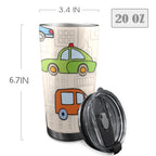 Kids Cars - 20oz Mobile Tumbler with Lid (Black Lock) 20oz Travel Mug Printed Offshore