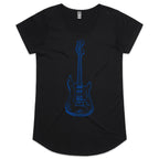 Guitar - Womens Scoop Neck T-Shirt Black Womens Scoop Neck T-shirt Music Printed In Australia