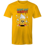 Sweet And Salty, Ice Cream And Fries - Mens T-Shirt Gold Mens T-shirt Food Printed In Australia