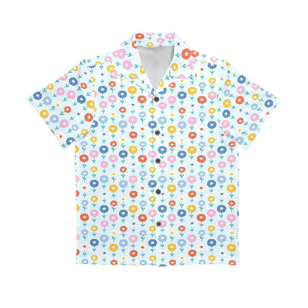 Abstract Cute Flowers Senior Kids Hawaiian Shirt