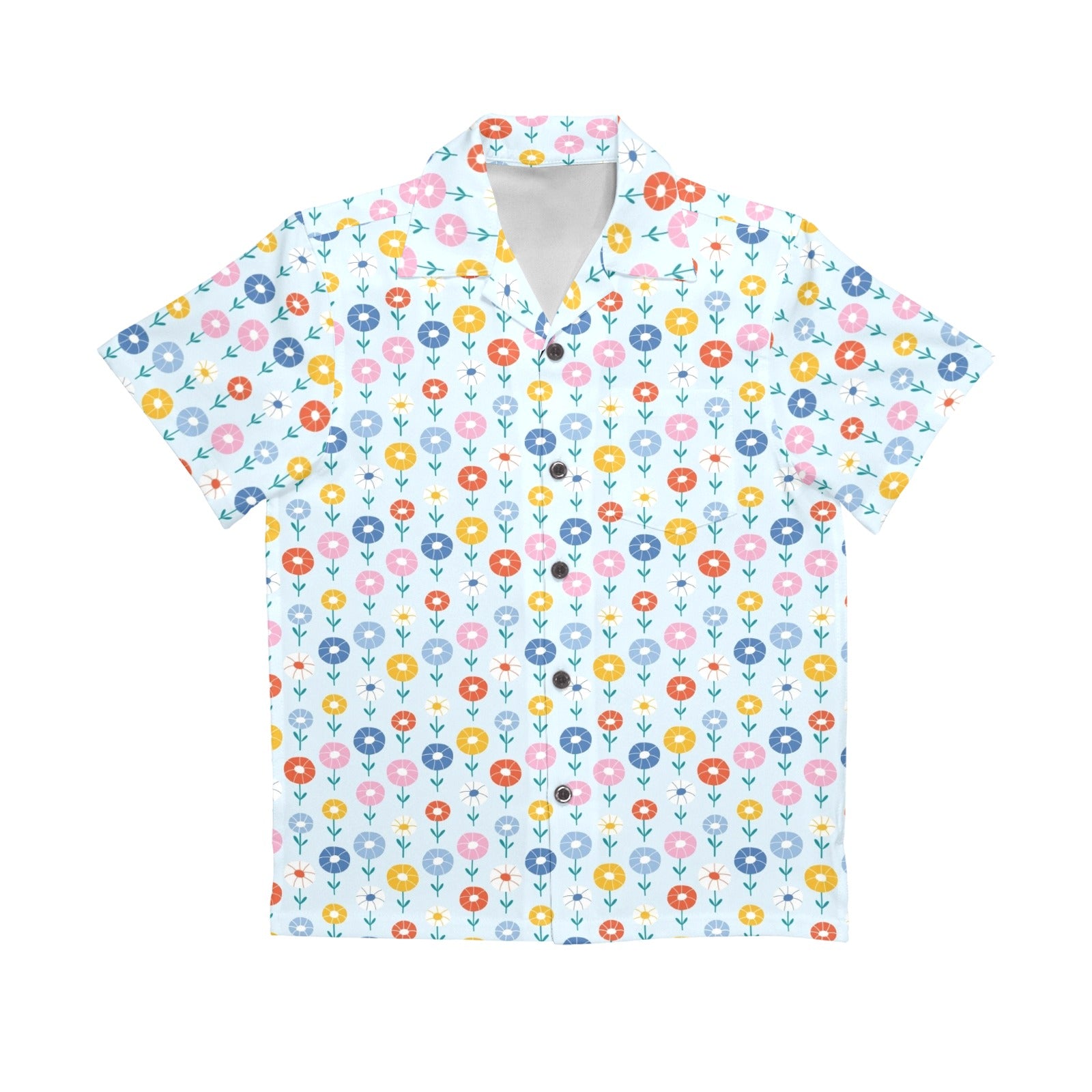 Abstract Cute Flowers Senior Kids Hawaiian Shirt