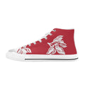 Red Retro Foliage, Hawaiian Flower Men's High Top Canvas Shoes US14 Men's Classic High Top Canvas Shoes Printed Offshore