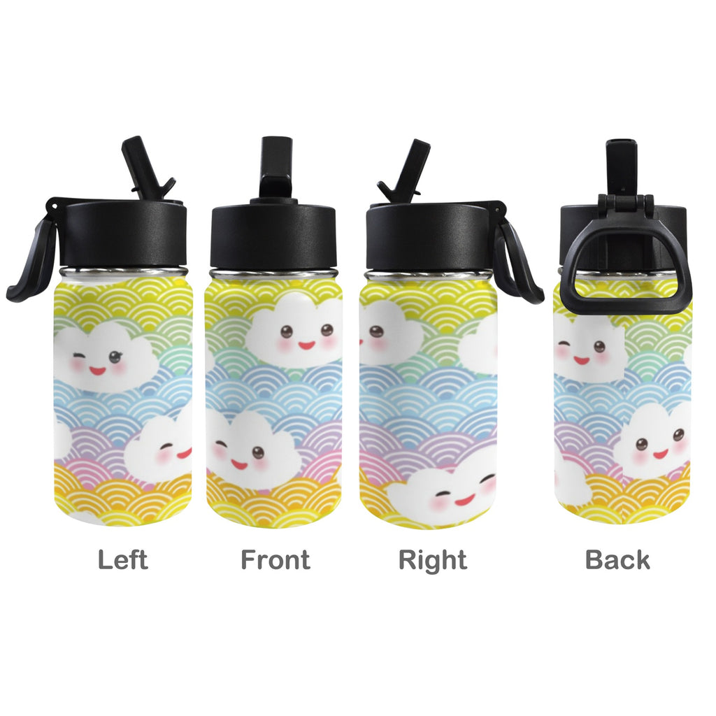 Rainbow Clouds 12oz Kids Water Bottle with Straw Lid