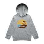 Vintage Surf - Kids Hoodie Grey Marle Kids Hoodie Printed In Australia