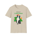 Meowy Christmas, Cat With Burning Christmas Tree - Unisex Softstyle T-Shirt