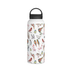 Birds Of A Feather Stainless Steel Water Bottle, Handle Lid White 32oz Stainless Steel Water Bottle With Handle Lid animal Birds Globally Fulfilled