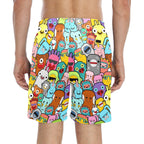 Happy Monsters Men's Mid-Length Beach Shorts Men's Mid-Length Beach Shorts Printed Offshore Sci Fi