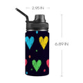 Colourful Hearts - Kids Water Bottle with Chug Lid (12 oz) One Size Kids Water Bottle with Chug Lid Love Printed Offshore
