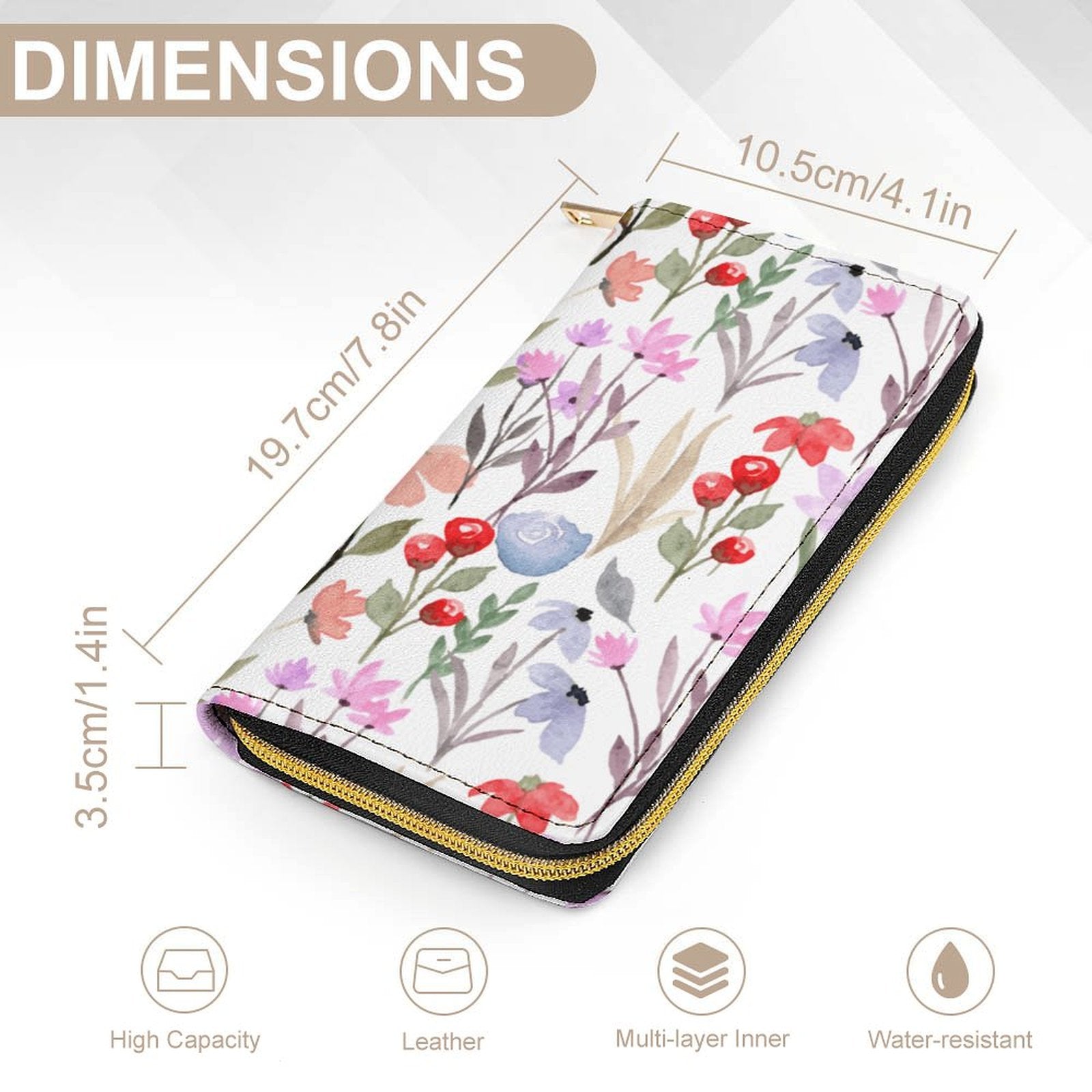 Watercolour Floral -  PU Leather Wallet