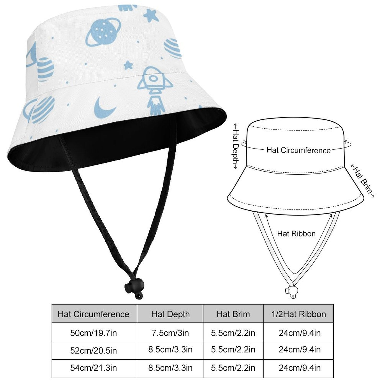 Pastel Blue Space - Kids Bucket Hat