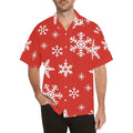 Red Snowflakes, Christmas - Mens Hawaiian Shirt
