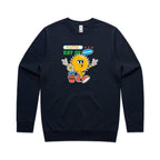 A Little Ray Of Sunshine - AS Colour Stencil Crew Navy Sweatshirt Printed In Australia