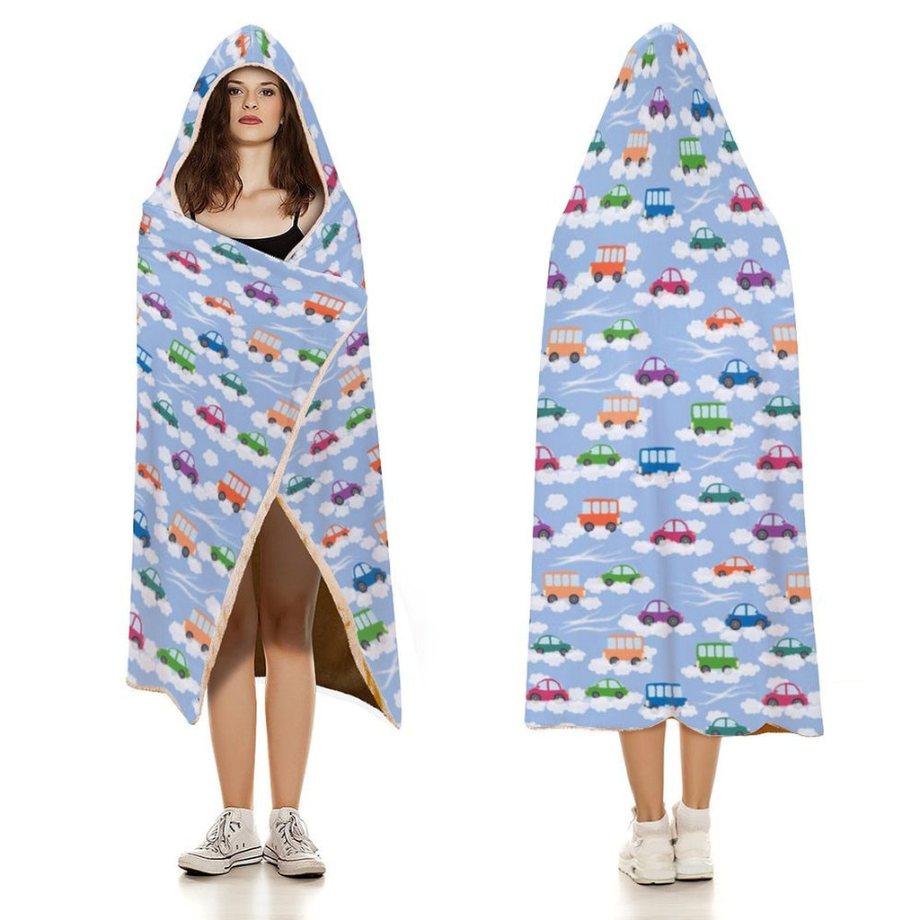Colourful Cars Kids Hooded Blanket 100cm x 130cm