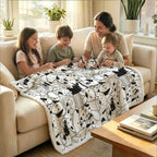 Black And White Dogs Colour Your Own Blanket 100×150cm