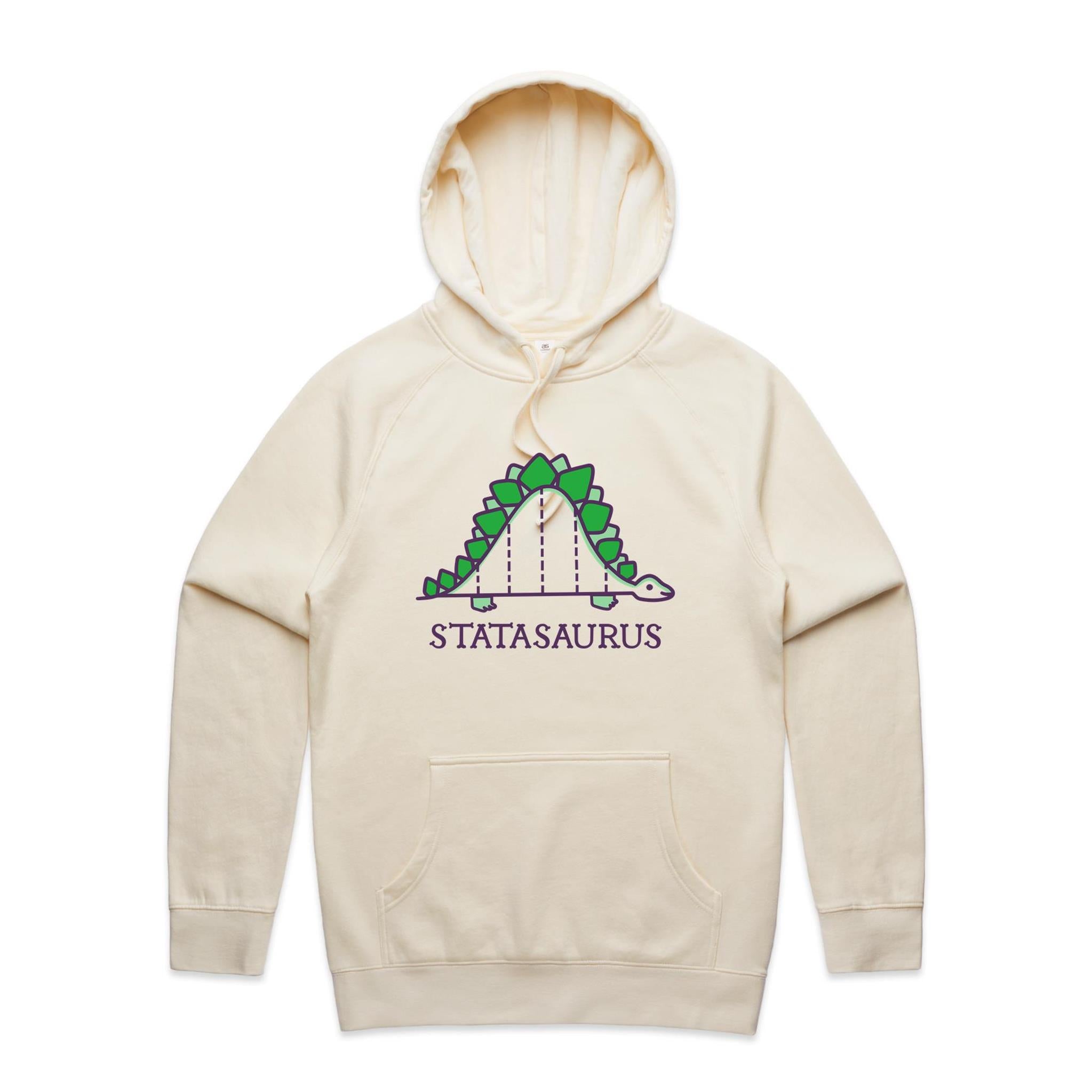 Statasaurus, Maths - Mens Hoodie Ecru Mens Hoodie Maths Printed In Australia