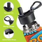 Comic Book 2 12oz Kids Water Bottle with Straw Lid