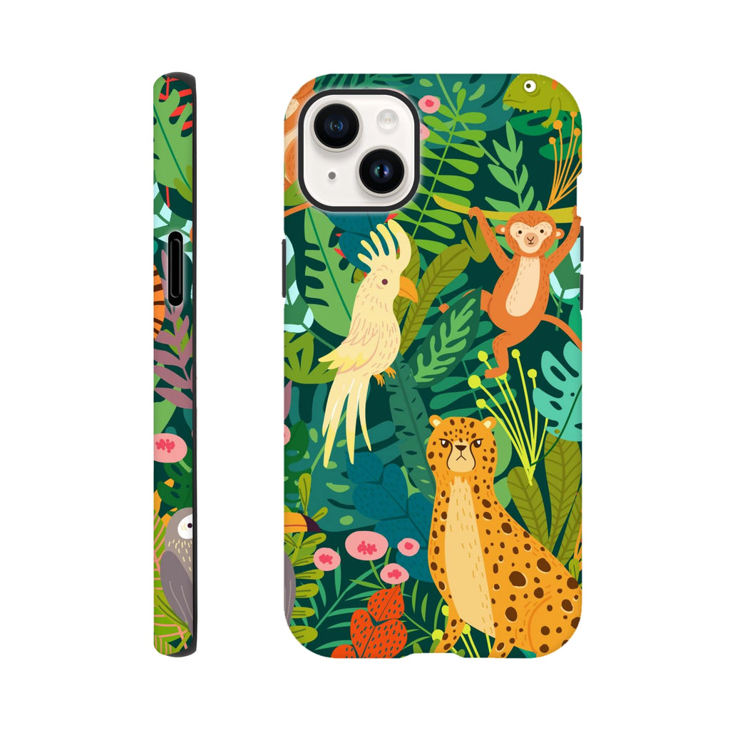 Tropical Jungle Animals - Apple iPhone Tough case iPhone 14 Plus iPhone Tough Case animal Globally Fulfilled