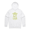 Alien Abduction, UFO Men's AS Colour Hoodie White Mens Hoodie Printed In Australia Sci Fi
