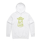Alien Abduction, UFO - Mens Hoodie White Mens Hoodie Printed In Australia Sci Fi