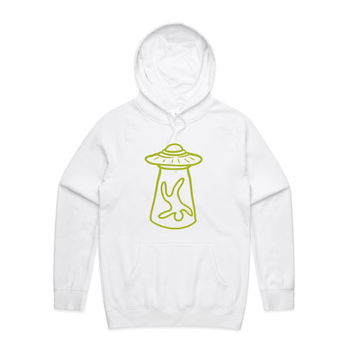 Alien Abduction, UFO - Mens Hoodie White Mens Hoodie Printed In Australia Sci Fi