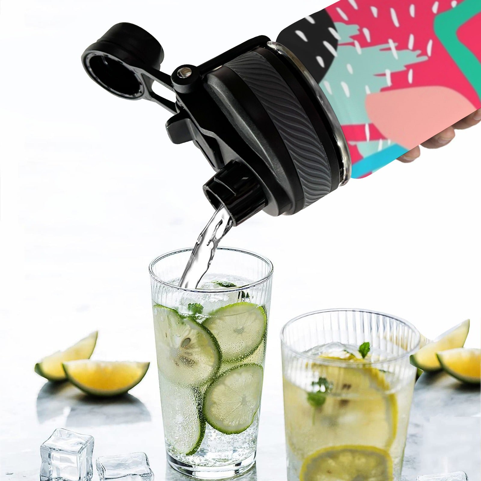 Bright And Colourful - Insulated Water Bottle with Dual-Use Lid (18oz) Insulated Water Bottle with Dual-Use Lid (18oz) Printed Offshore