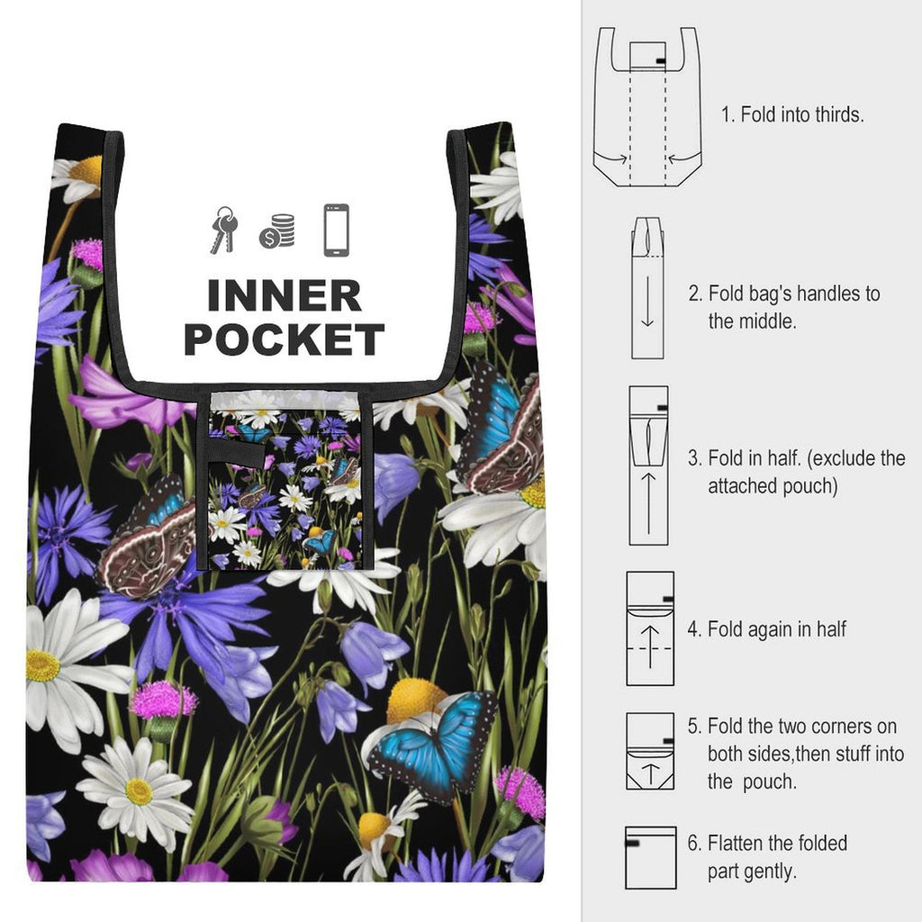 Butterflies And Flowers - Collapsible Shopping Bag