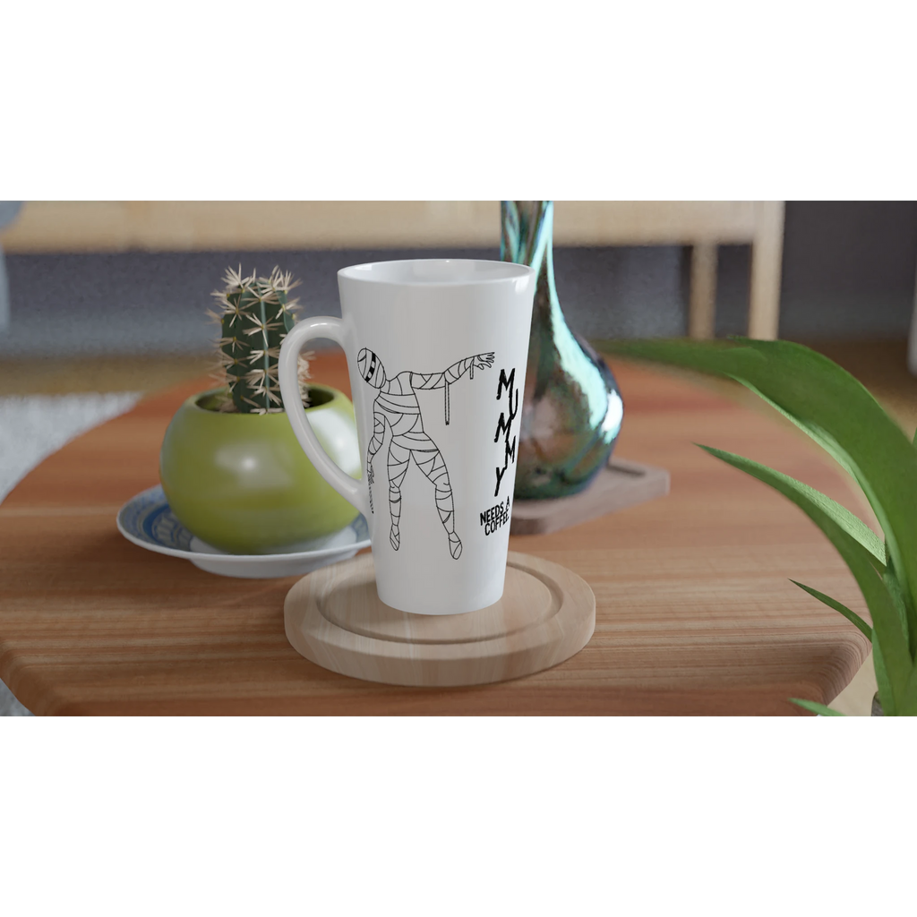 Personalised Mummy Needs A Coffee White Latte 17oz Ceramic Mug Personalised Latte Mug Globally Fulfilled Mum