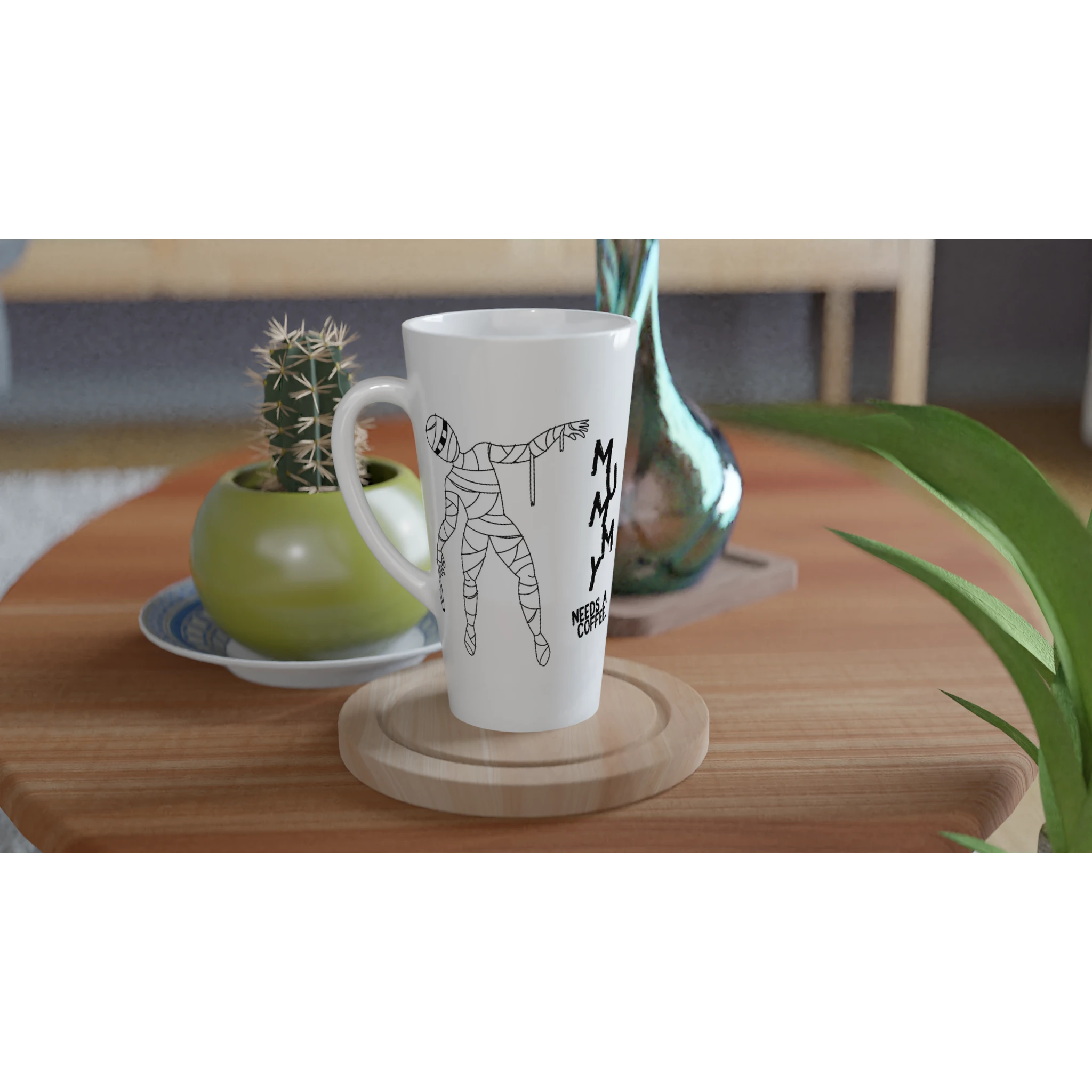 Personalised - Mummy Needs A Coffee - White Latte 17oz Ceramic Mug Personalised Latte Mug Globally Fulfilled Mum