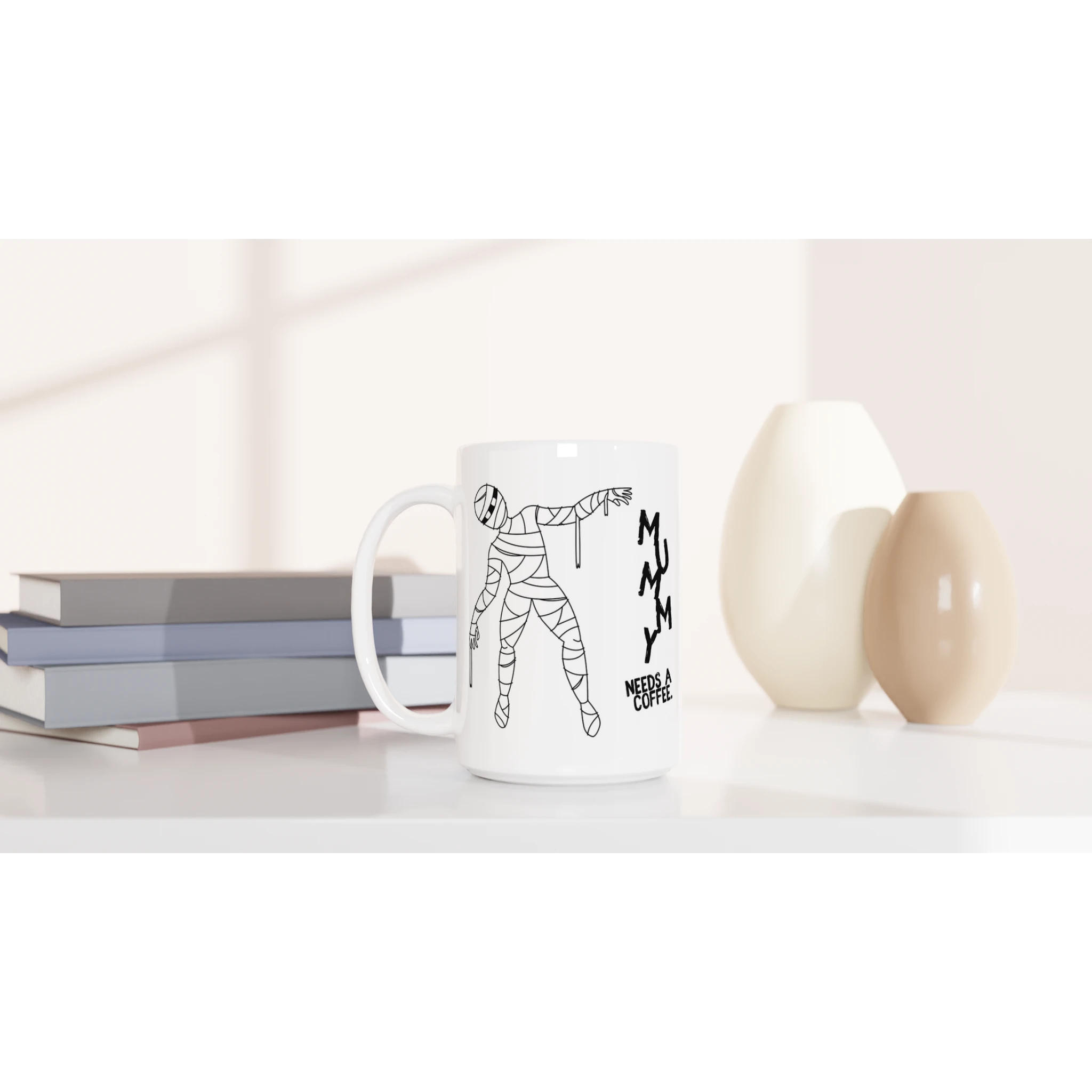 Personalised Mummy Needs A Coffee White 15oz Ceramic Mug Personalised 15oz Mug Globally Fulfilled Mum